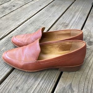 Madewell Frances Cognac Brown Leather Slip On Loafers. Minor scuffs.
